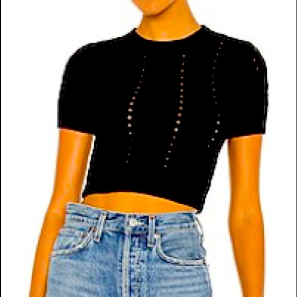 FREE PEOPLE OPEN BACK PUFFY SLEEVES BLACK TOP!👚